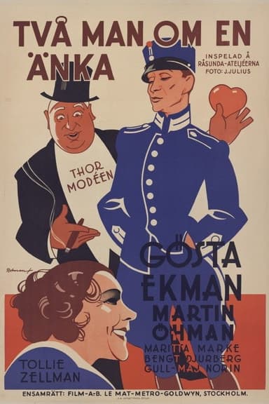 Två man om en änka poster