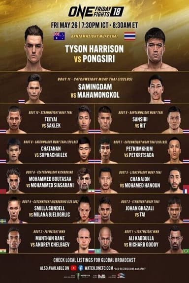ONE Friday Fights 18: Harrison vs. Pongsiri poster