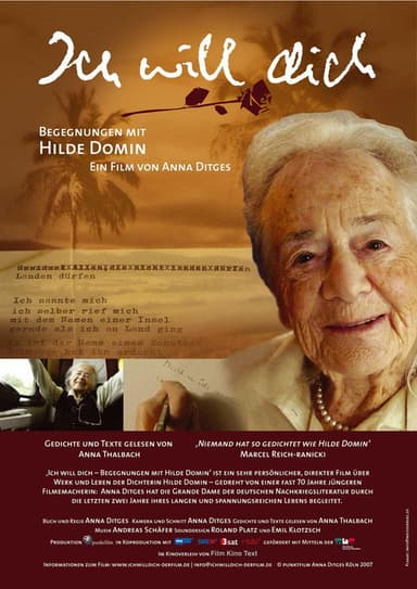 Ich will dich – Begegnungen mit Hilde Domin poster