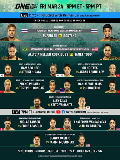 ONE Fight Night 8: Superlek vs. Williams poster