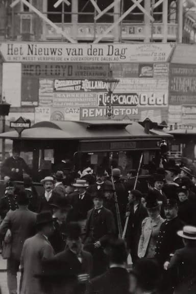 A Tram Crowd on Sunday in Dam Square poster