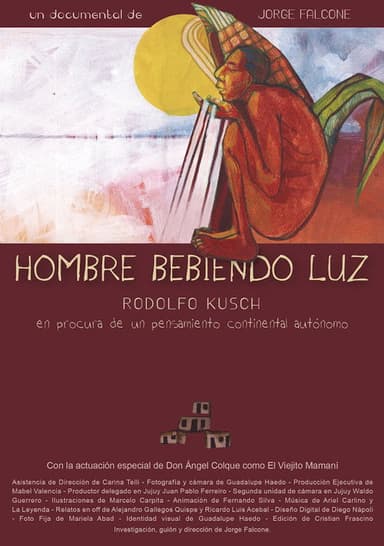 Hombre bebiendo luz poster