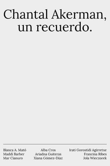 Chantal Akerman, un recuerdo poster