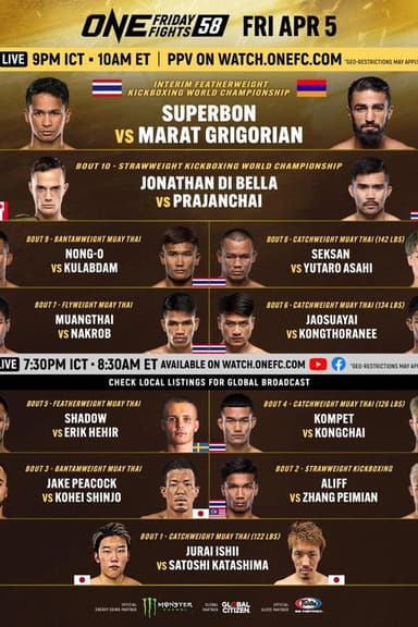 ONE Friday Fights 58: Superbon vs. Grigorian 3 poster