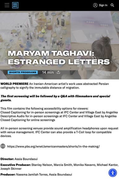 Maryam Taghavi: Estranged Letters poster