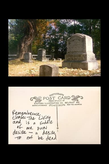 Postcard: Remembrance Chafes the Living poster