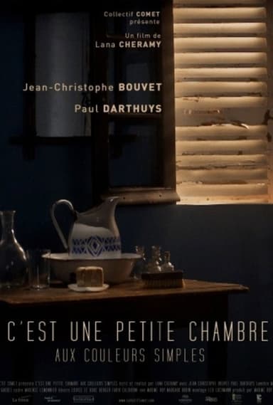 A small room with simple colors poster