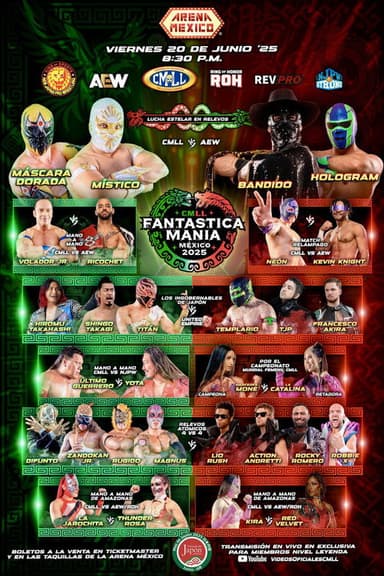 CMLL Presenta NJPW Fantastica Mania México 2025 poster