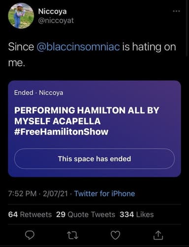 Hamilton: The Spaces Performance poster