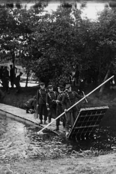 Engineers Building a Temporary Bridge poster
