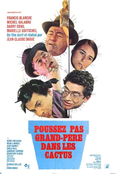 Poussez pas grand-père dans les cactus poster