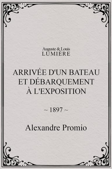 Arrivée d'un bateau et débarquement à l'exposition poster