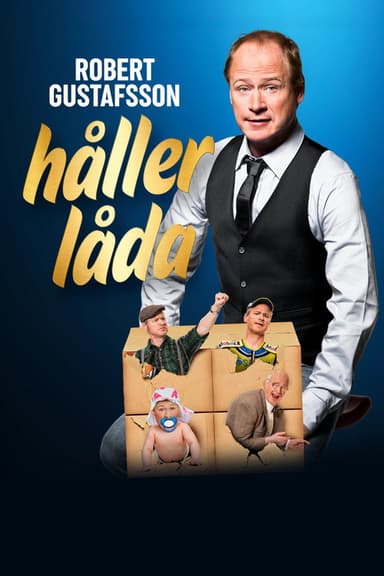 Robert Gustafsson holding the box poster