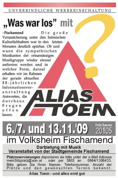 Alias Toem Was War Los poster
