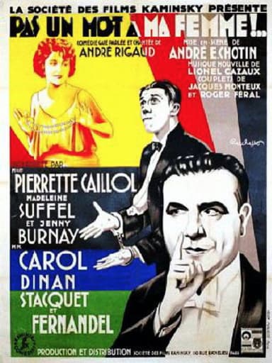 Pas un mot à ma femme poster
