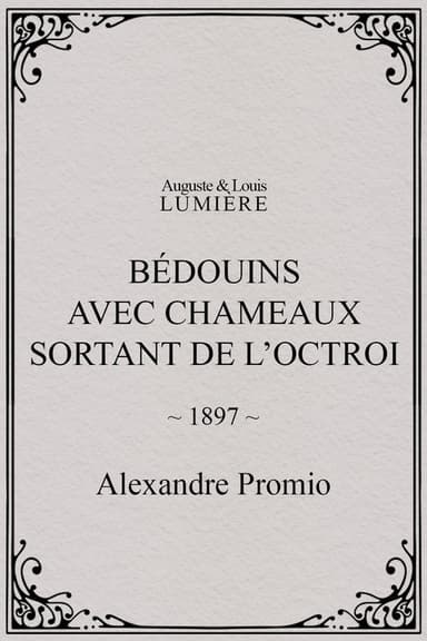 Bédouins avec chameaux sortant de l’octroi poster