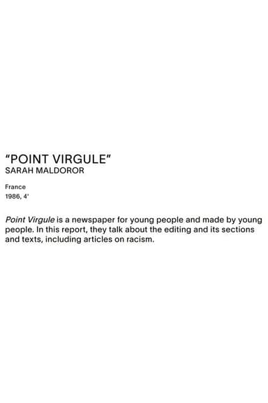 Point Virgule, Youth Journal poster