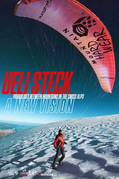 Ueli Steck - Paraglides Between Mountains In The Swiss Alps poster