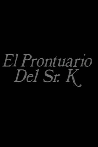 El prontuario del señor K poster