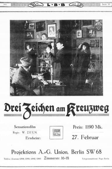 Drei Zeichen am Kreuzweg poster
