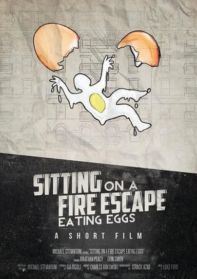 Sitting on a Fire Escape Eating Eggs poster