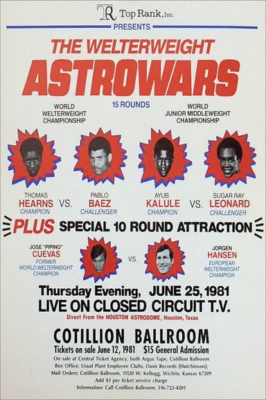 Sugar Ray Leonard vs. Ayub Kalule poster