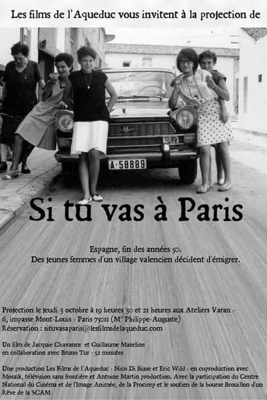 Si tu vas à Paris poster