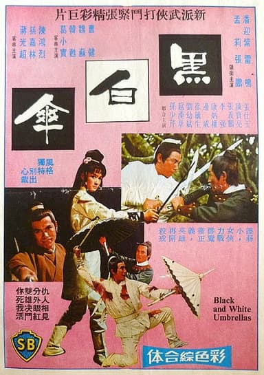 Black and White Umbrellas poster